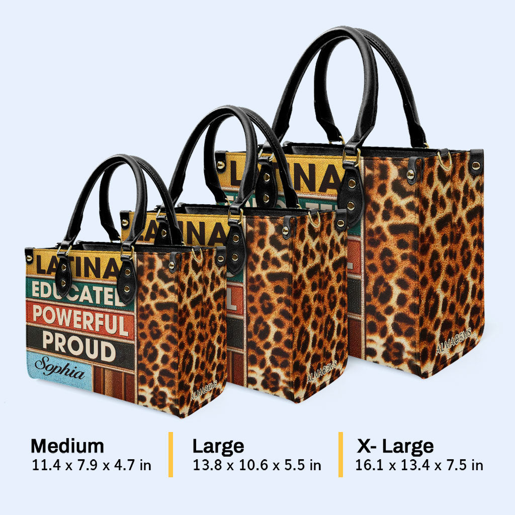 Stolze Latina - Personalisierte Lederhandtasche - HG54