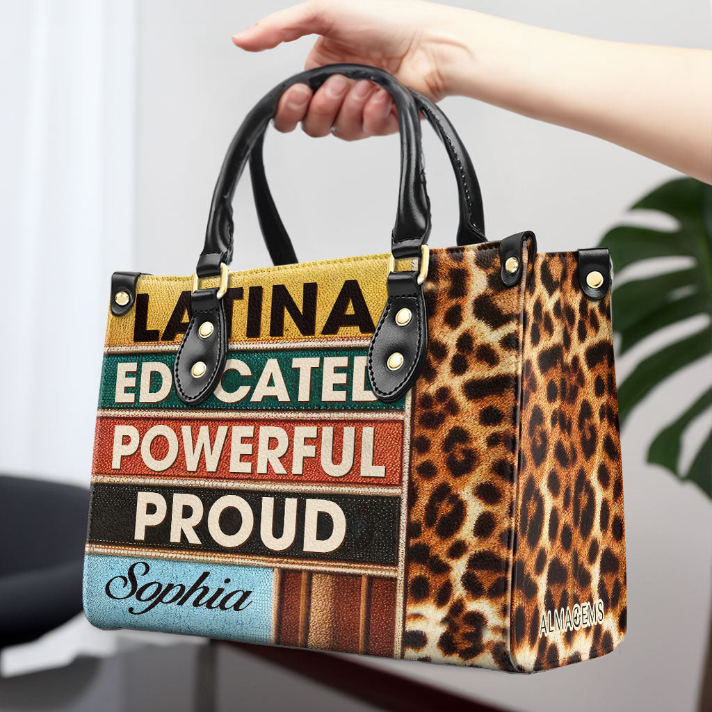Stolze Latina - Personalisierte Lederhandtasche - HG54