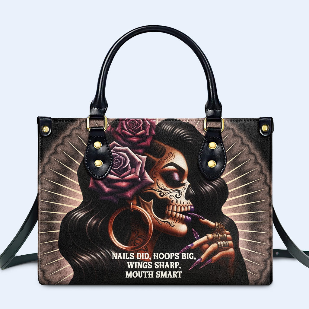 Nails Did Hoops Big - Personalisierte Lederhandtasche - HG60