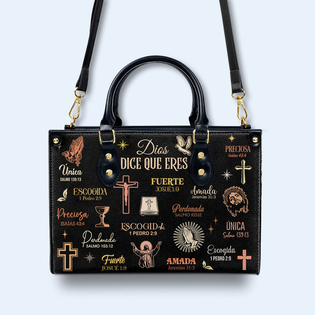 Dios Dice Que Eres – Personalisierte individuelle Lederhandtasche – HG66