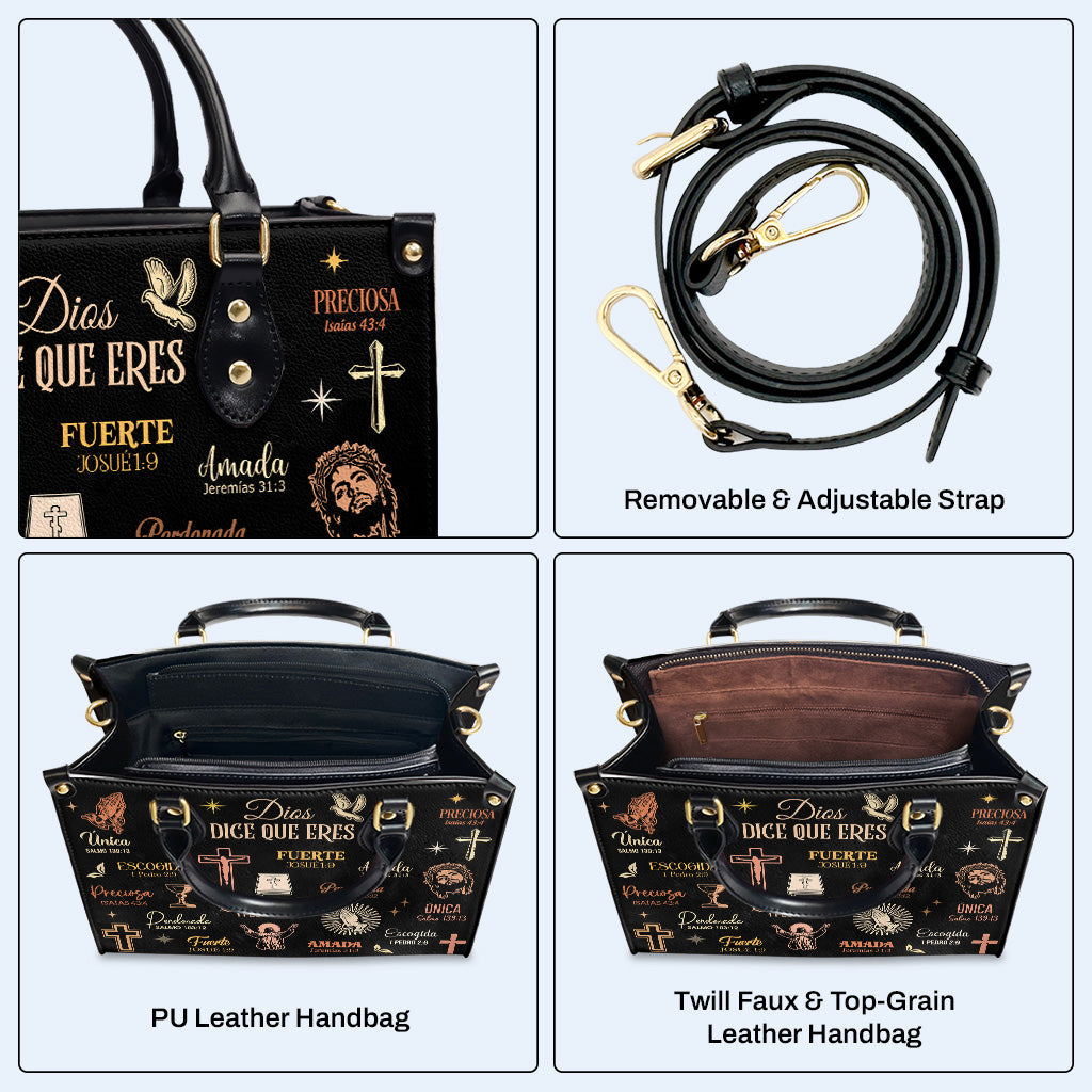 Dios Dice Que Eres – Personalisierte individuelle Lederhandtasche – HG66