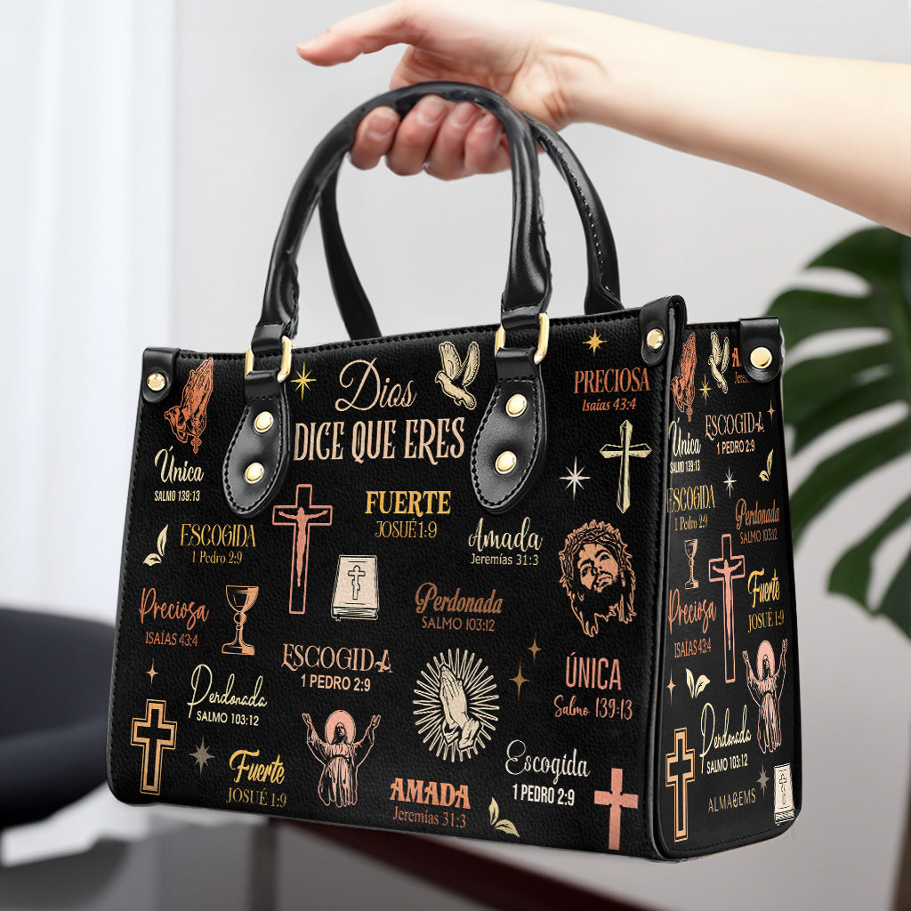 Dios Dice Que Eres – Personalisierte individuelle Lederhandtasche – HG66