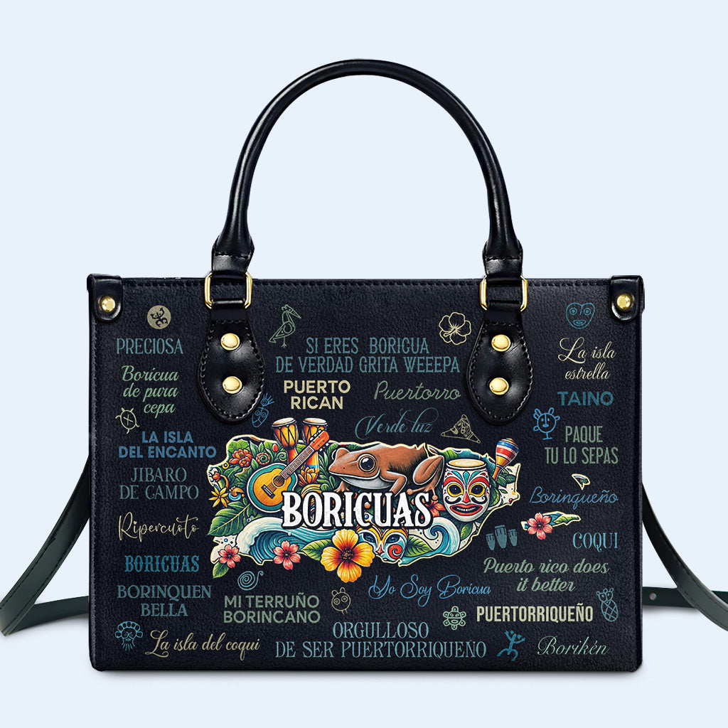 Alles über Boricuas - Personalisierte Lederhandtasche - HS020_HB