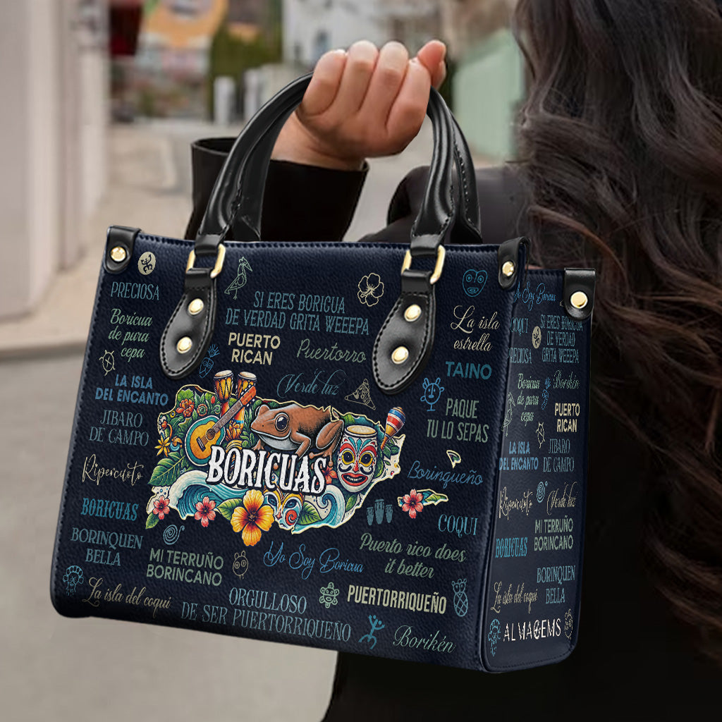 Alles über Boricuas - Personalisierte Lederhandtasche - HS020_HB