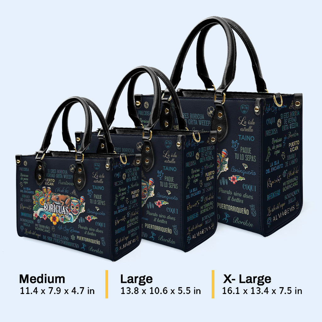 Alles über Boricuas - Personalisierte Lederhandtasche - HS020_HB