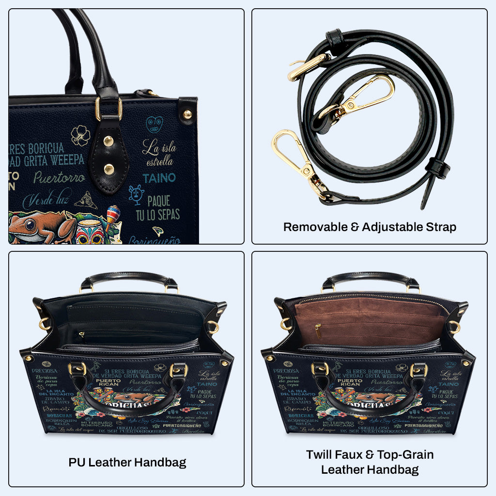 Alles über Boricuas - Personalisierte Lederhandtasche - HS020_HB