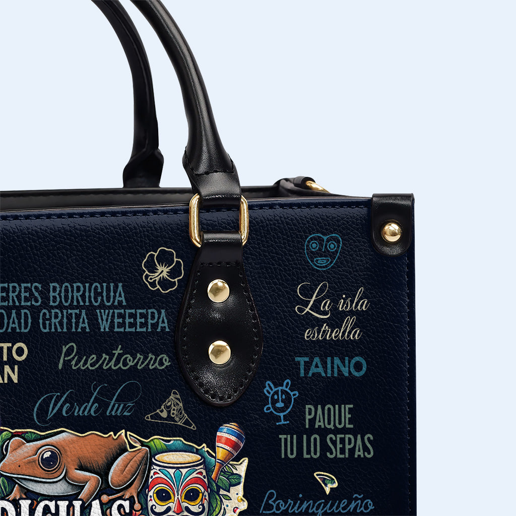 Alles über Boricuas - Personalisierte Lederhandtasche - HS020_HB