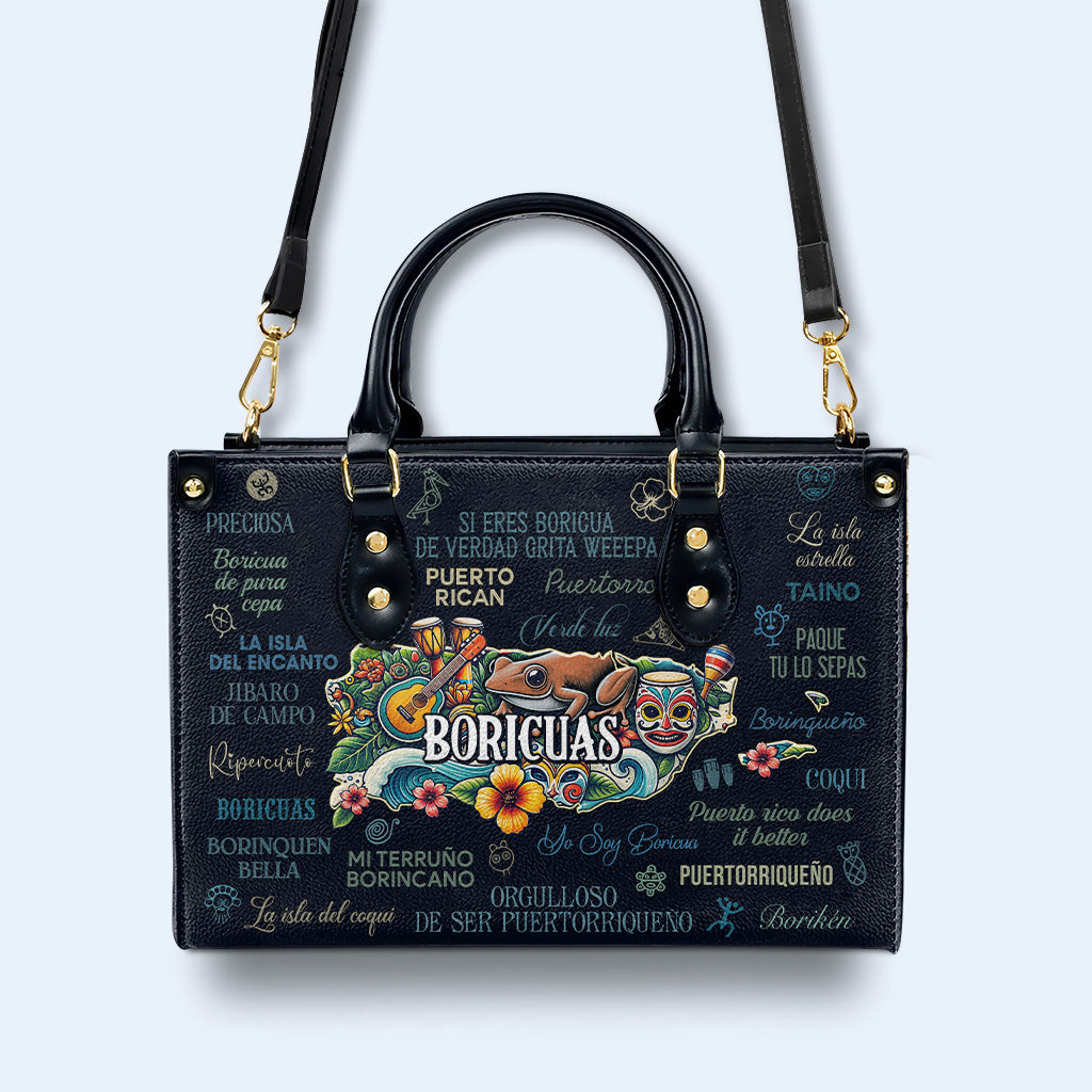 Alles über Boricuas - Personalisierte Lederhandtasche - HS020_HB