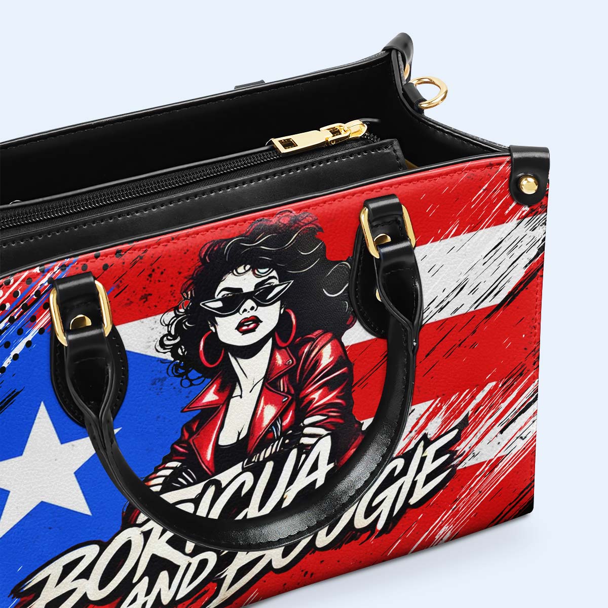 Boricua & Bougie - Personalisierte Lederhandtasche - HS022_HB