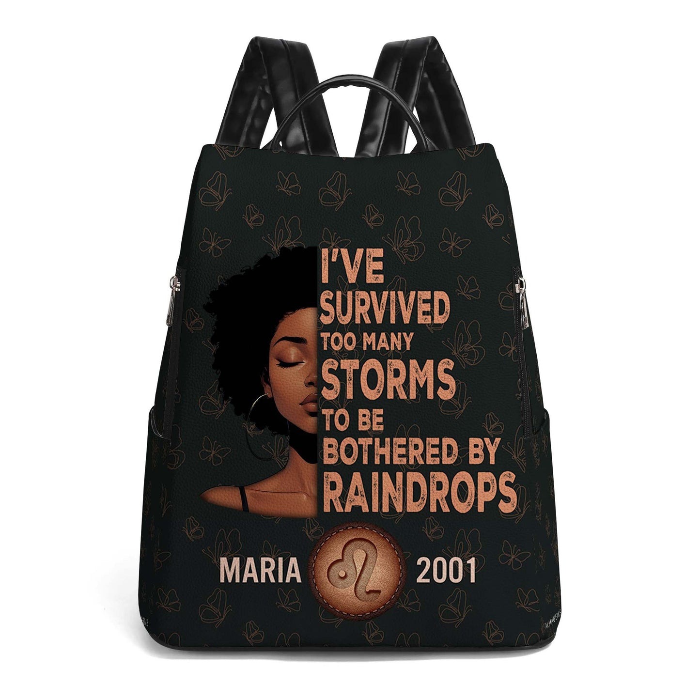 I've Survived Too Many Storms To Be Bothered By Raindrops - Personalized Custom Leather BackPack - HS027_BP
