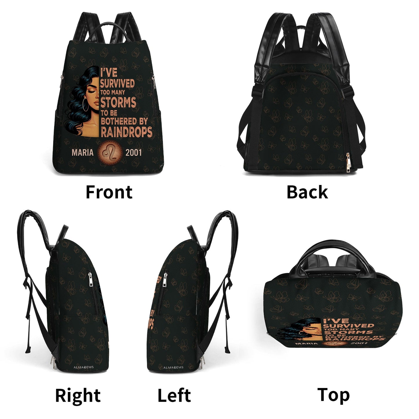 I've Survived Too Many Storms To Be Bothered By Raindrops - Personalized Custom Leather BackPack - HS027_BP