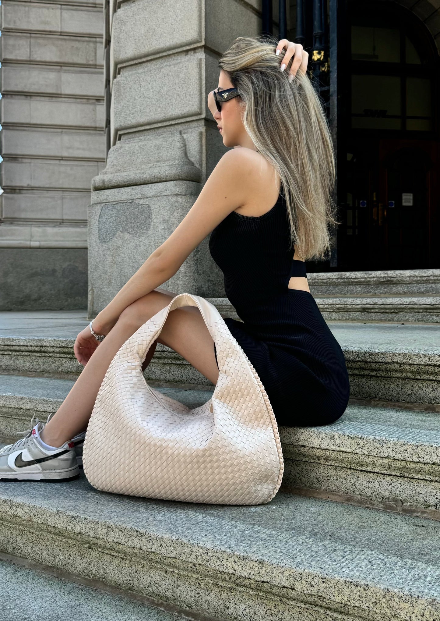 Alltagstasche aus Leder - Off White