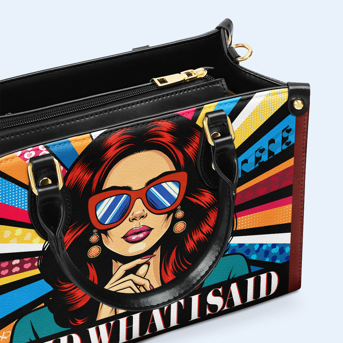 Ich sagte, was ich sagte - personalisierte benutzerdefinierte Lederhandtasche - ISAID05