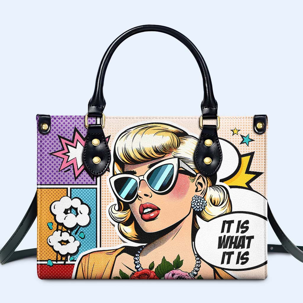 Es ist, was es ist - Personalisierte Lederhandtasche - ITIS06