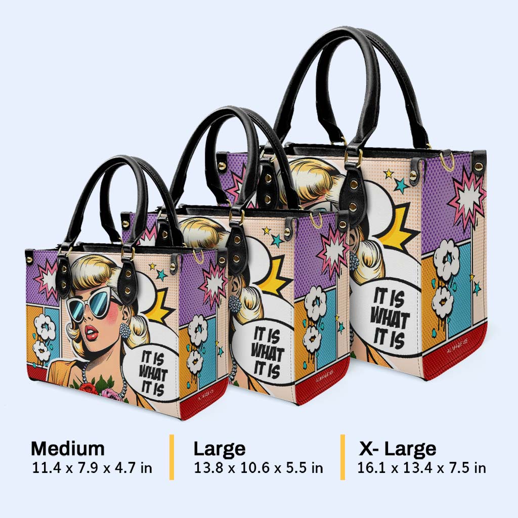 Es ist, was es ist - Personalisierte Lederhandtasche - ITIS06
