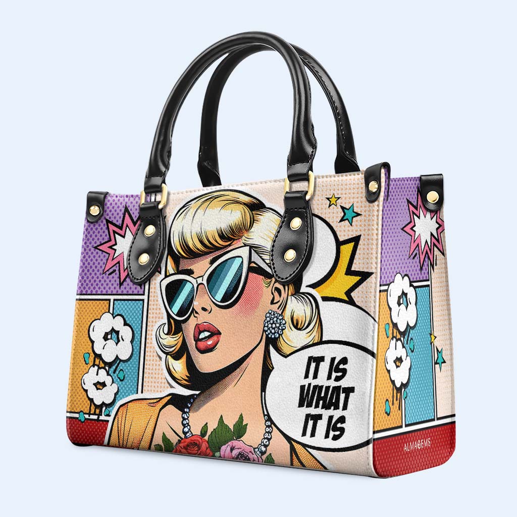Es ist, was es ist - Personalisierte Lederhandtasche - ITIS06