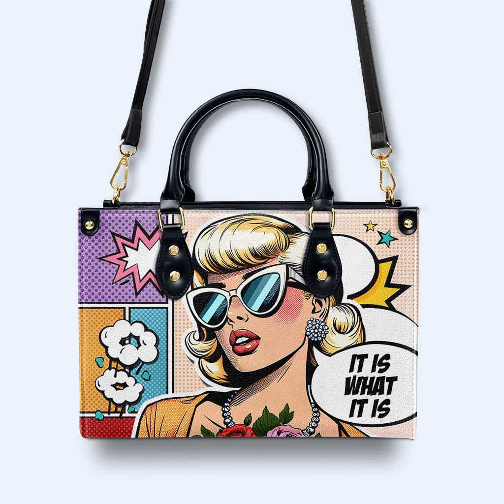 Es ist, was es ist - Personalisierte Lederhandtasche - ITIS06