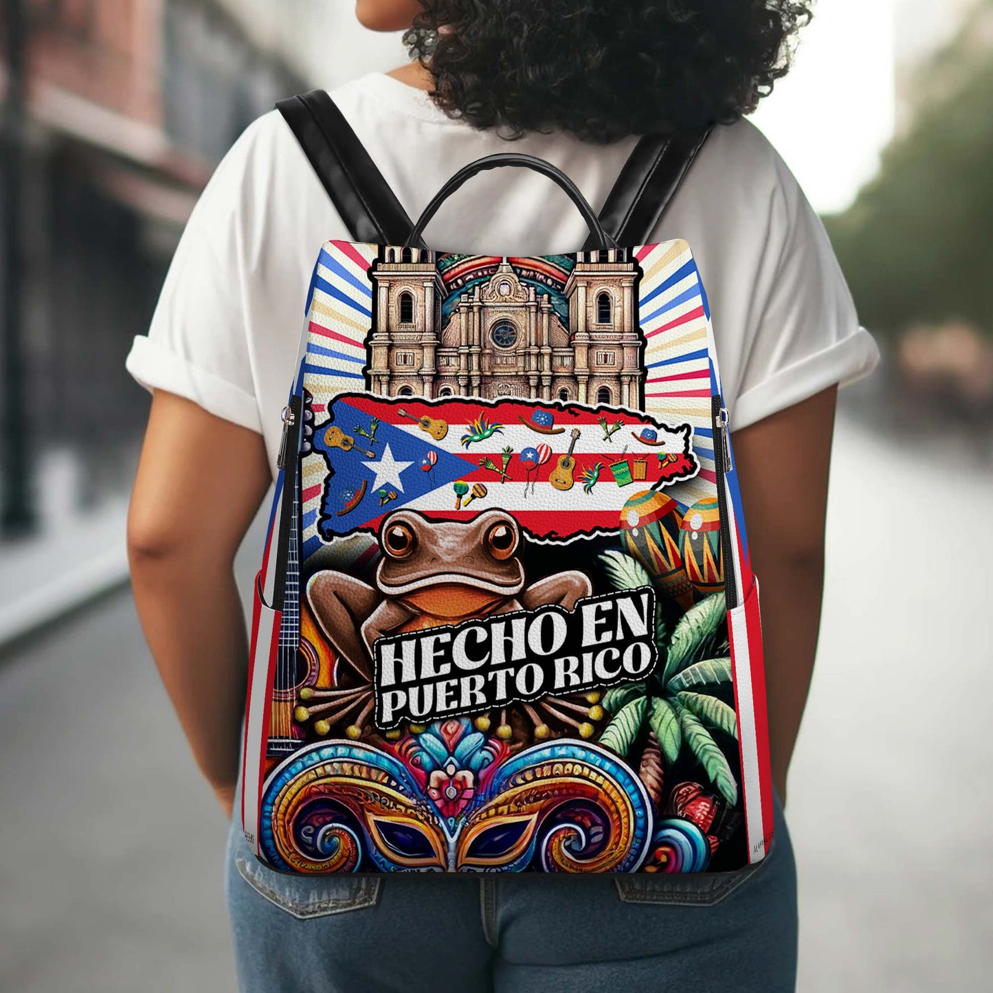 Hecho En Puerto Rico – Personalisierter Lederrucksack – LA006_BP
