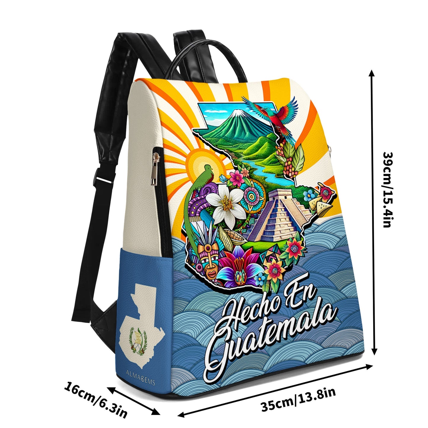 Hecho En Guatemala - Personalisierter Lederrucksack - LA007_BP