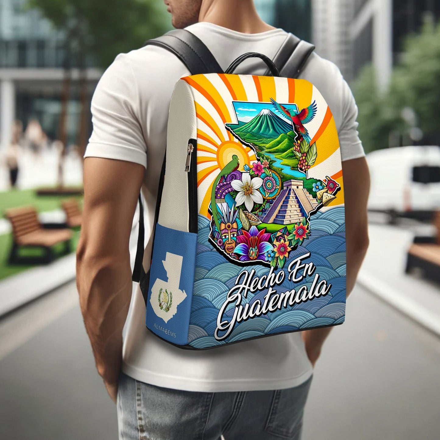 Hecho En Guatemala - Personalisierter Lederrucksack - LA007_BP
