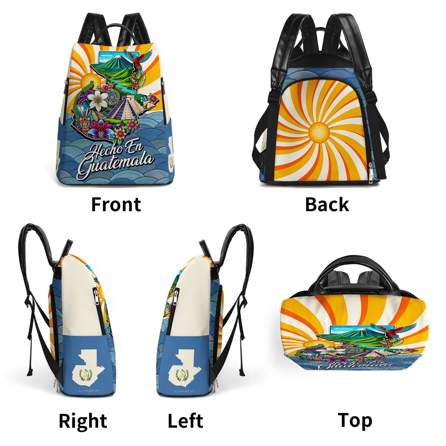Hecho En Guatemala - Personalisierter Lederrucksack - LA007_BP