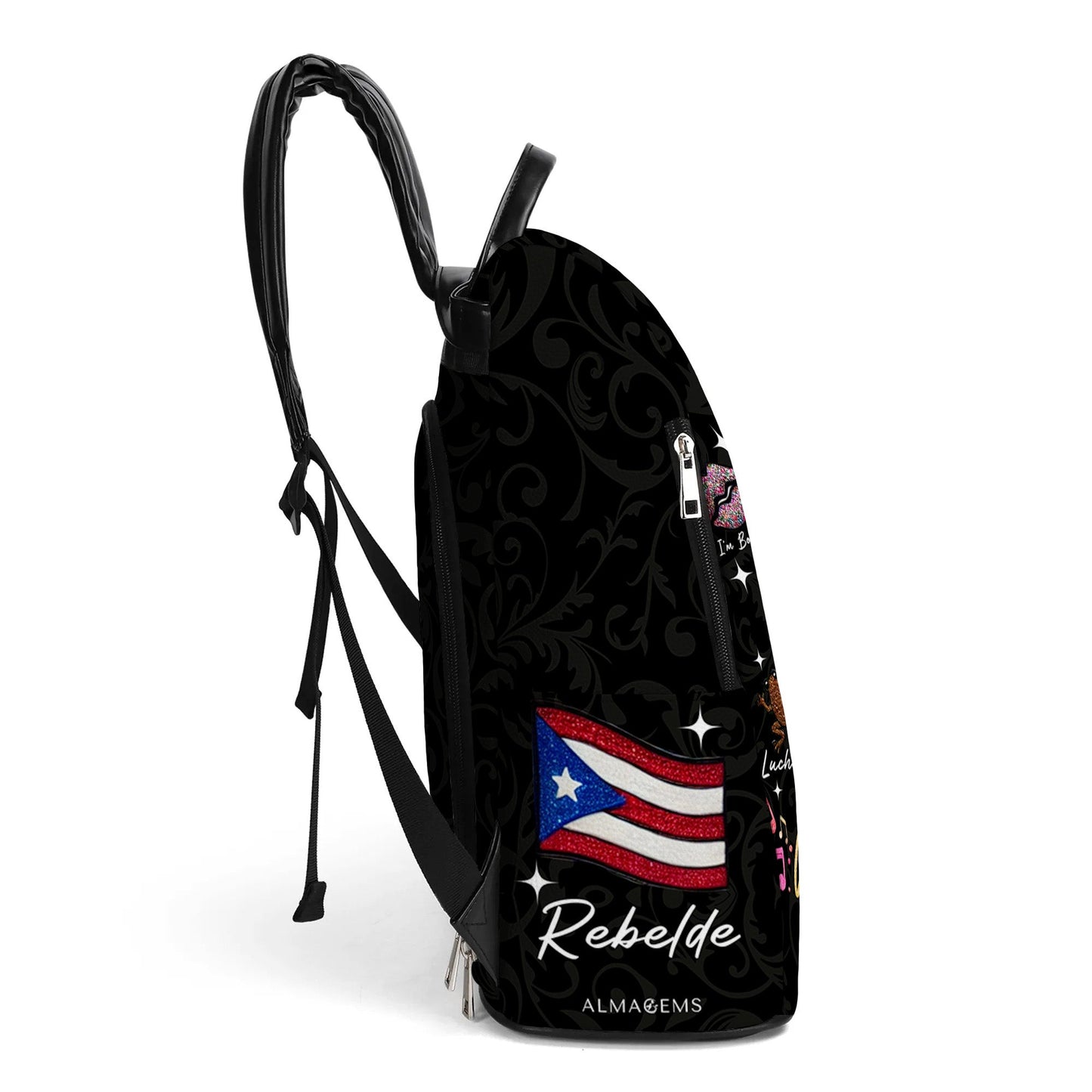Ich bin Boricua. Pero No Te Pases - Personalisierter Lederrucksack - LA011_BP