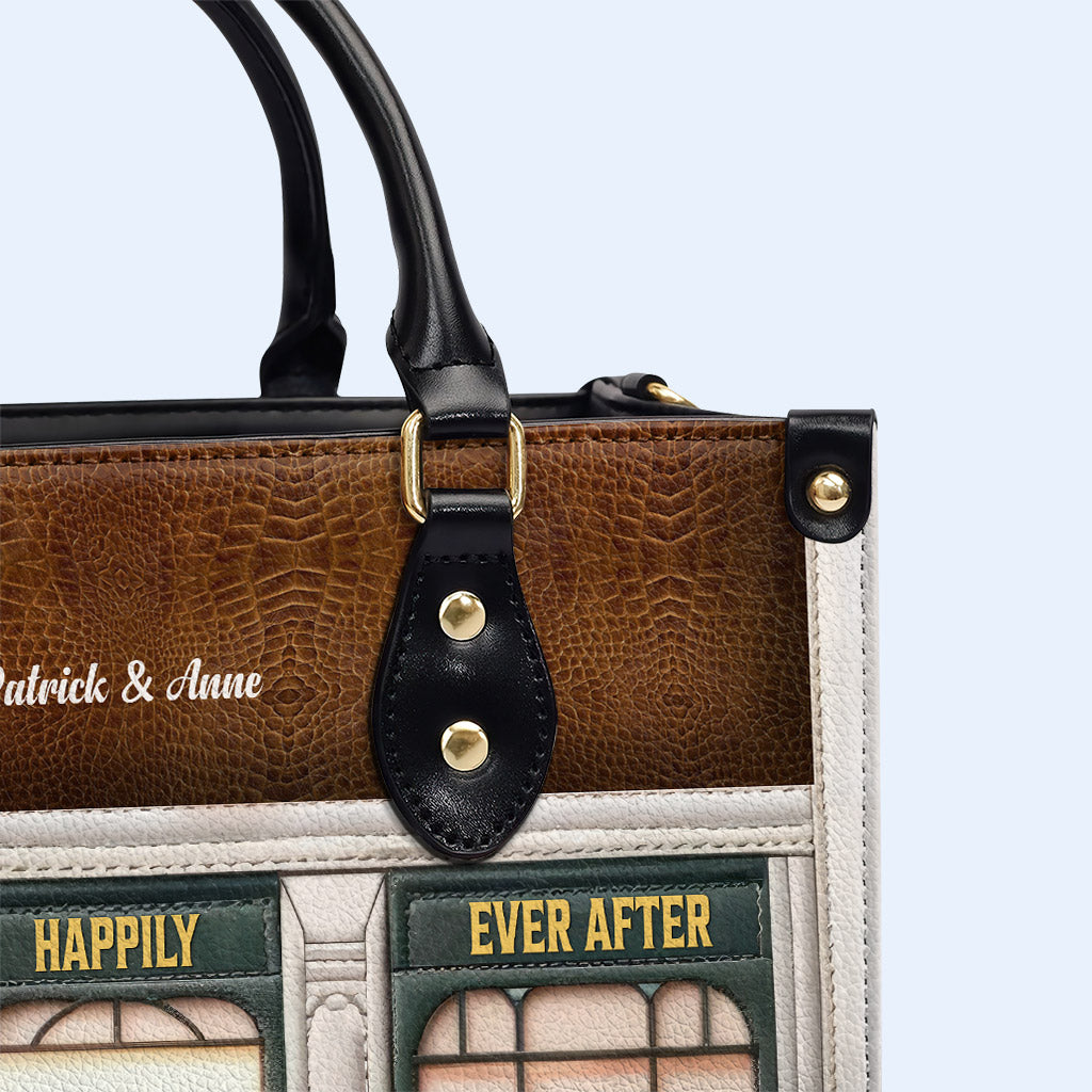 Und sie lebten glücklich bis an ihr Lebensende - Personalisierte Lederhandtasche für Verliebte - LL08