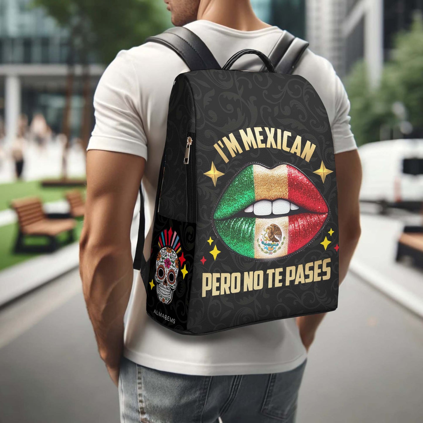 Ich bin Mexikaner, Pero No Te Pases – Personalisierter Lederrucksack – ME046_BP