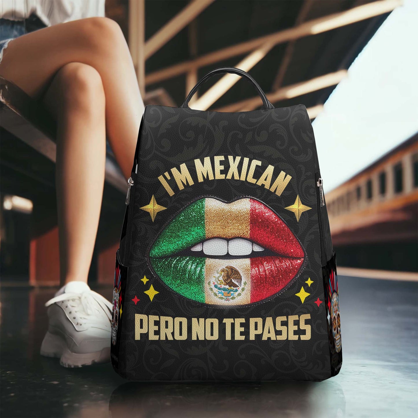 Ich bin Mexikaner, Pero No Te Pases – Personalisierter Lederrucksack – ME046_BP