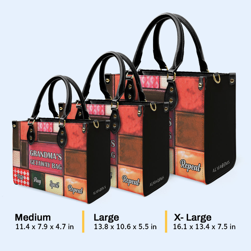 Omas Fluchttasche - Personalisierte Lederhandtasche - MM02