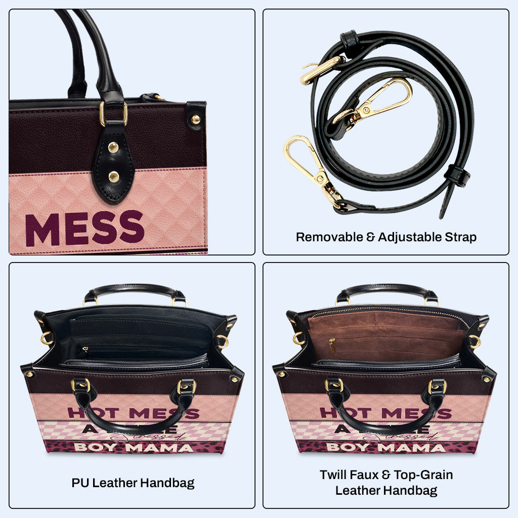 Hot Mess A Little Stressed - Personalisierte Lederhandtasche - MM05