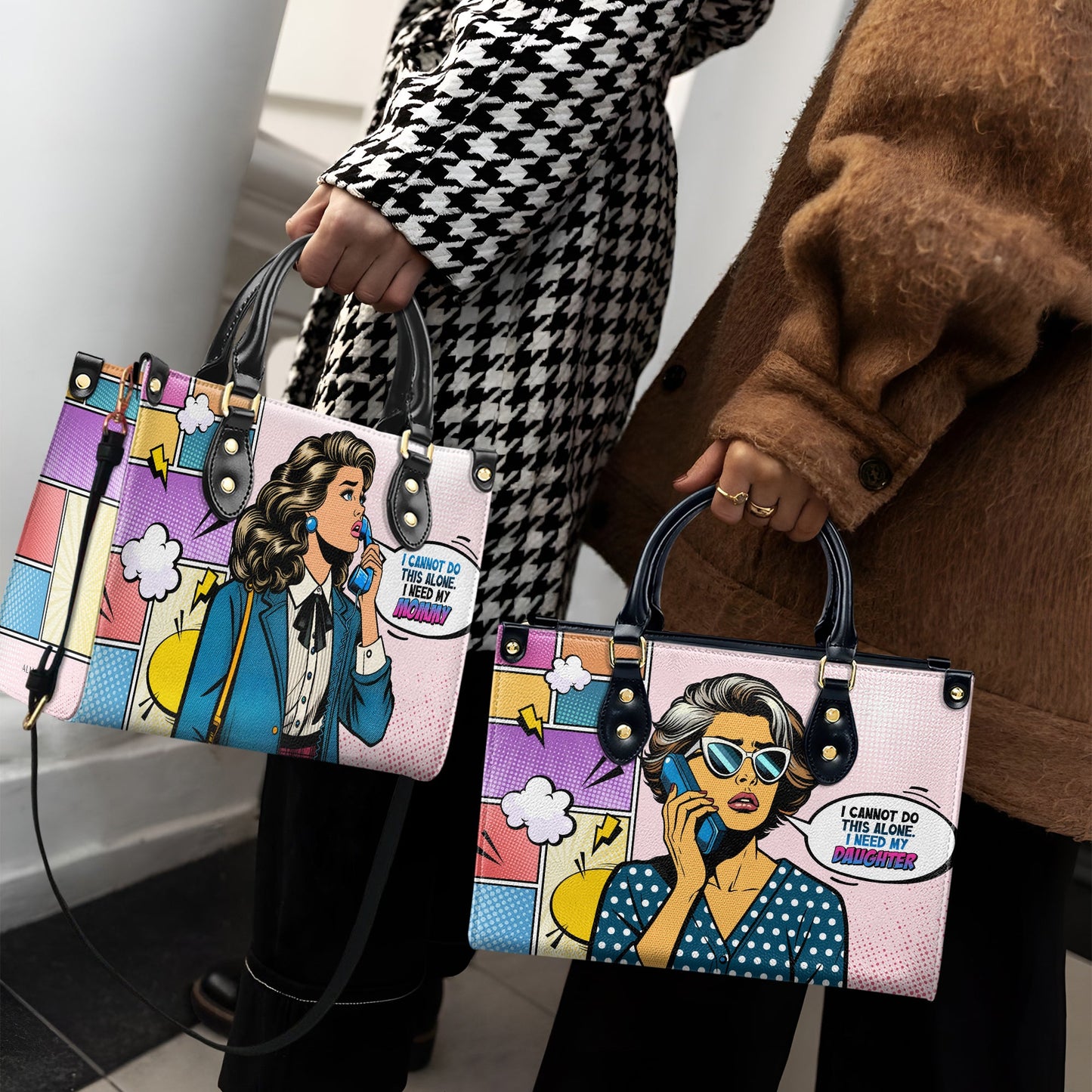 Ich brauche meine Tochter - personalisierte benutzerdefinierte Lederhandtasche - MM15