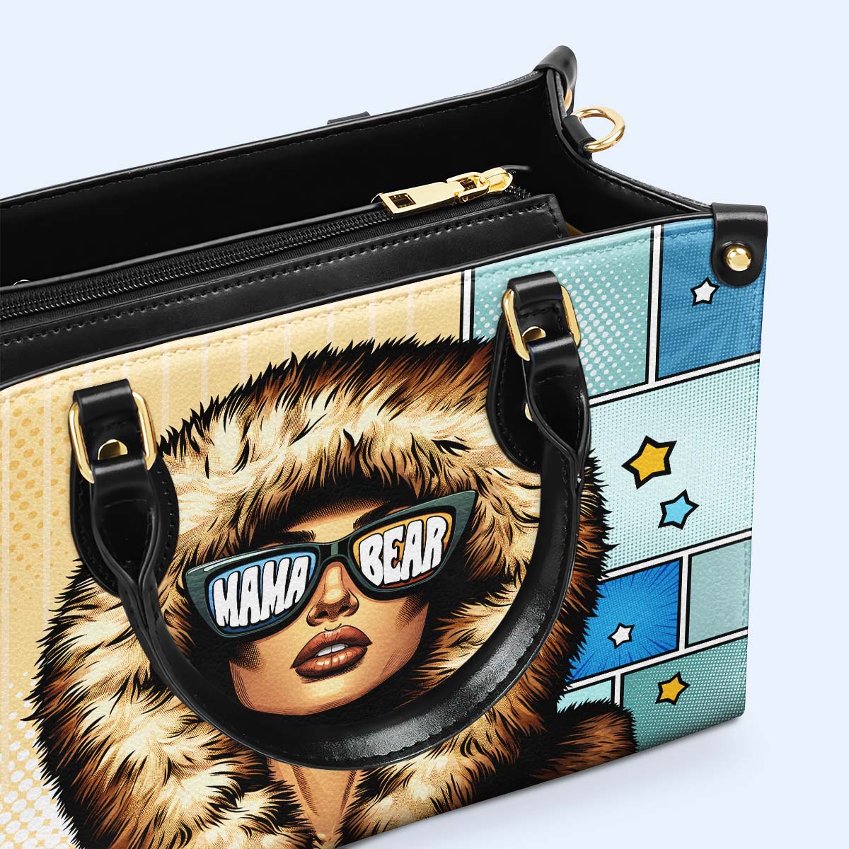 Mama Bär - Personalisierte Lederhandtasche - MM19
