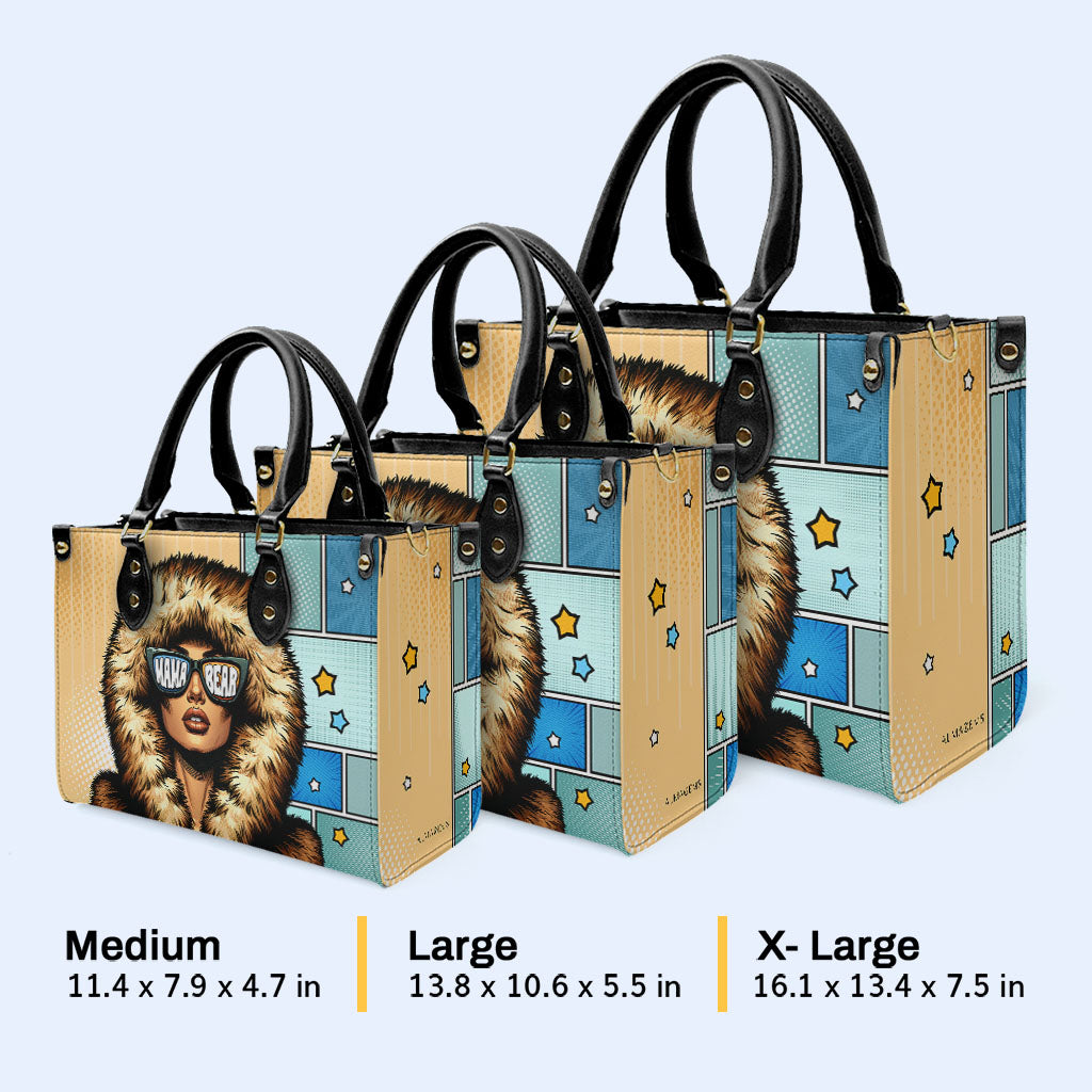 Mama Bär - Personalisierte Lederhandtasche - MM19