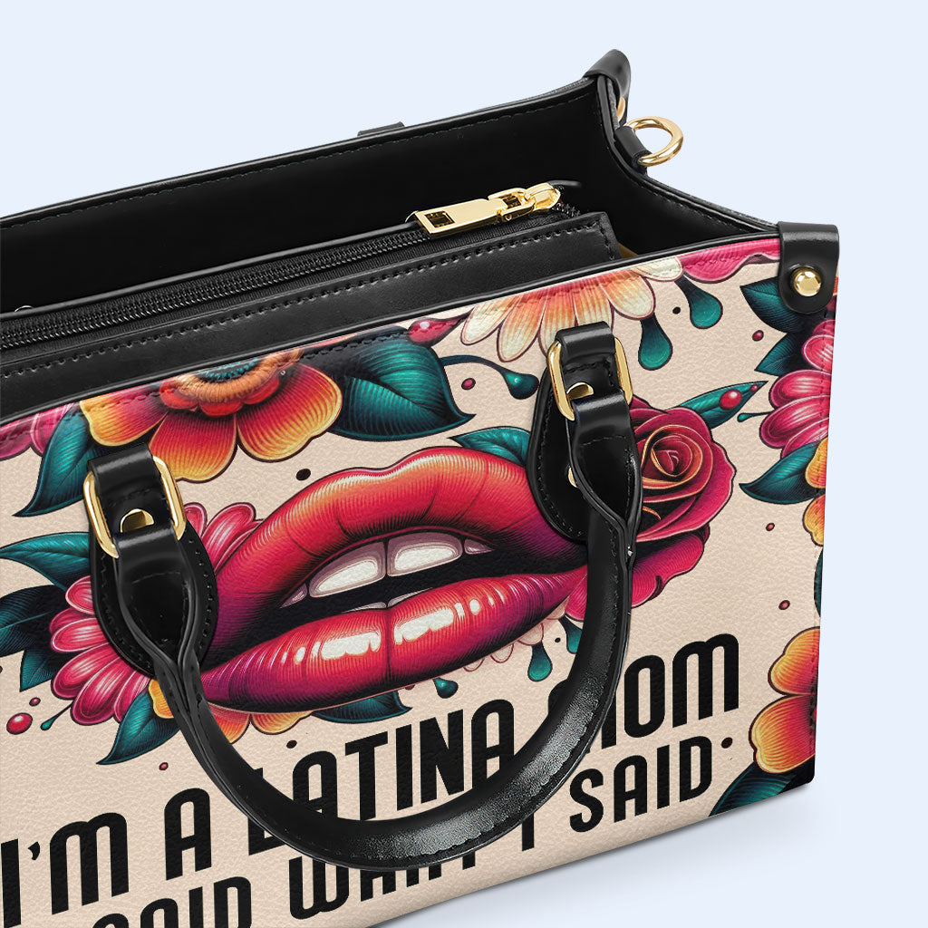 Ich bin eine Latina-Mama - Personalisierte Lederhandtasche - MM22
