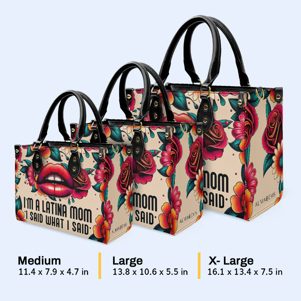 Ich bin eine Latina-Mama - Personalisierte Lederhandtasche - MM22