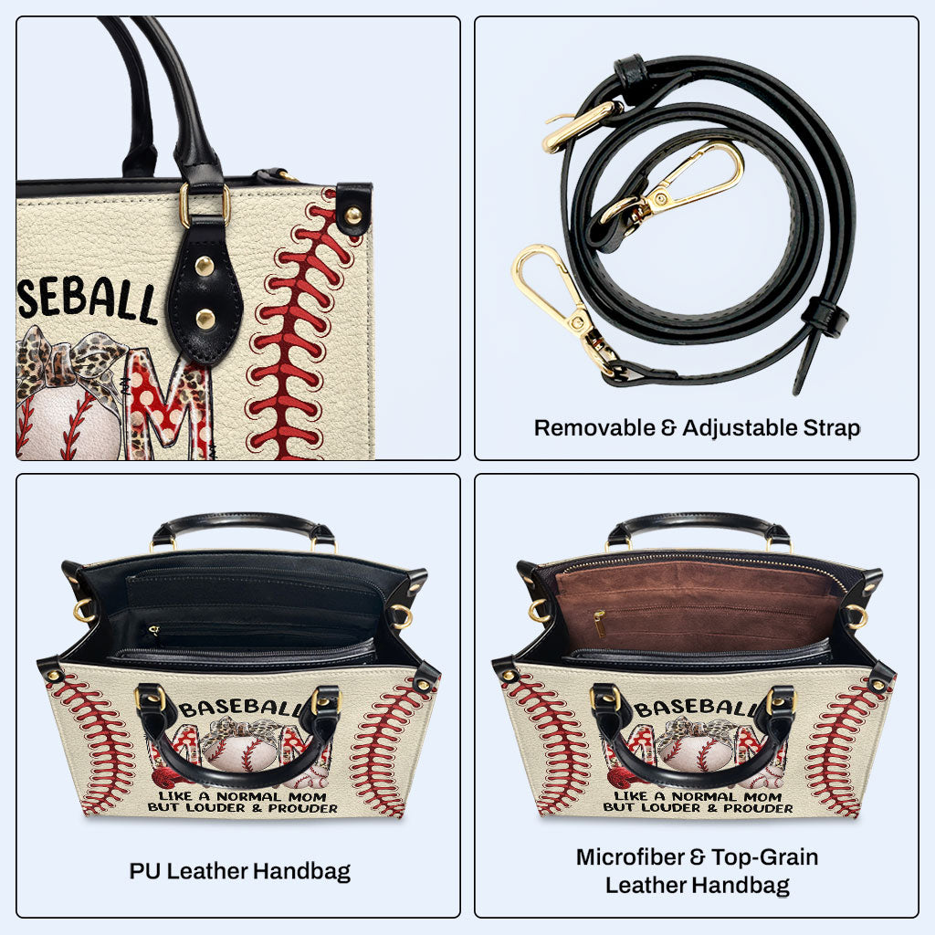 Baseball Mom - Personalisierte Lederhandtasche - MM29