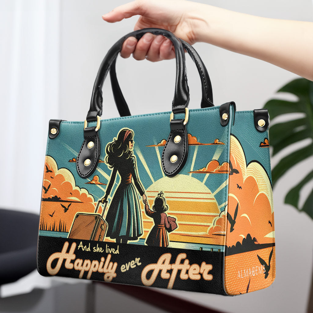 Und sie lebte glücklich bis an ihr Lebensende - Personalisierte Lederhandtasche - MM33