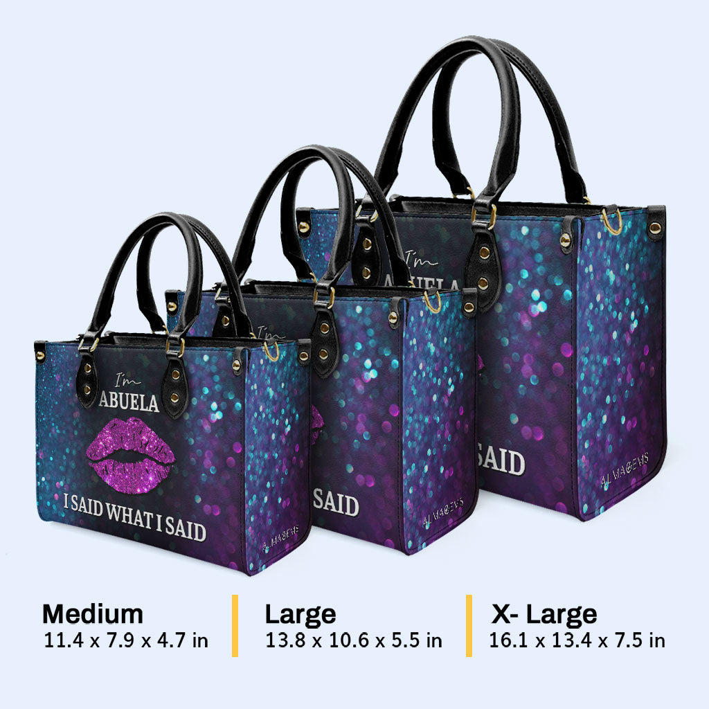 Ich sagte, was ich sagte – Titel kann geändert werden – Lederhandtasche – MM50