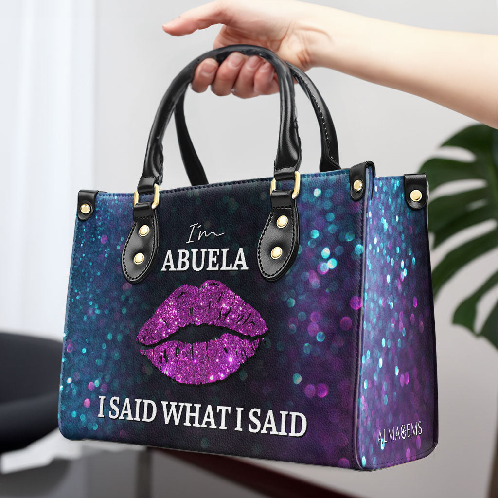 Ich sagte, was ich sagte – Titel kann geändert werden – Lederhandtasche – MM50