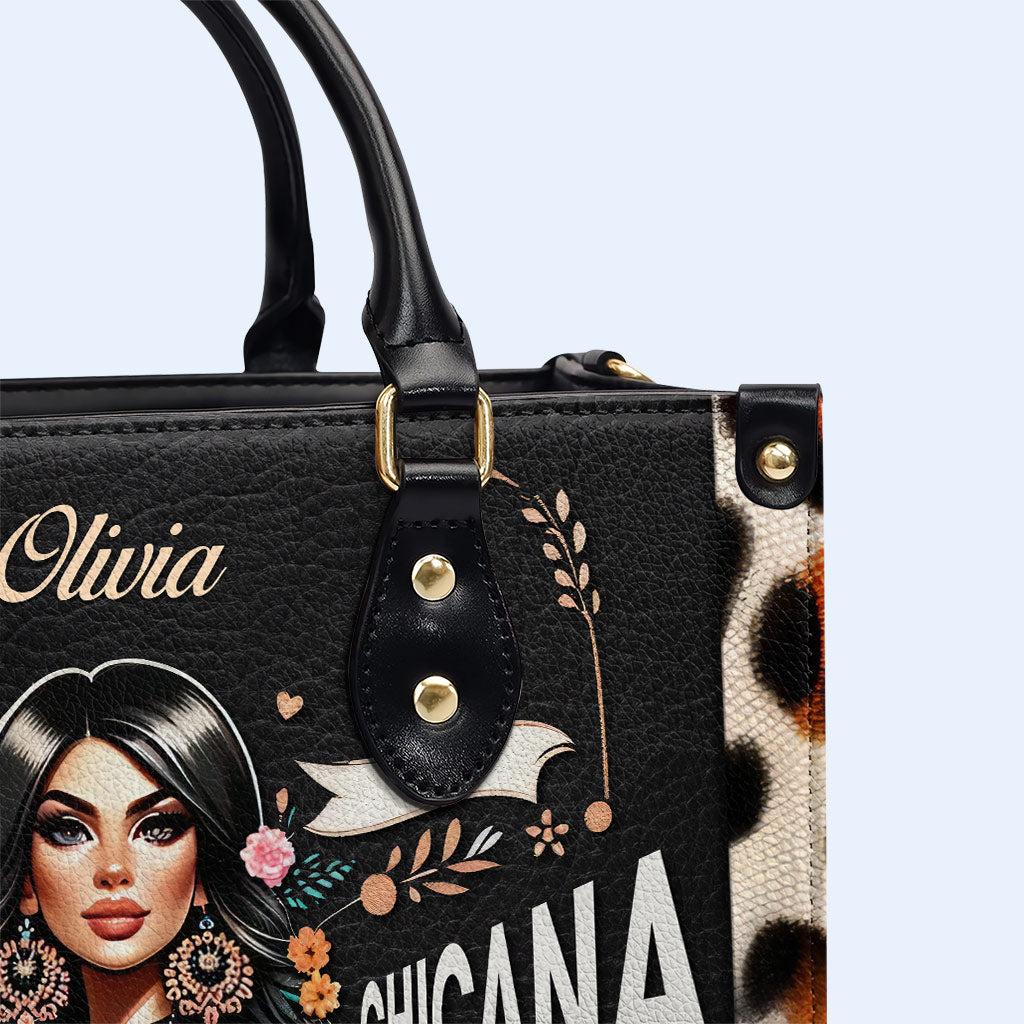 Latina Mexicana Chicana Chingona - Personalisierte Lederhandtasche - MX04