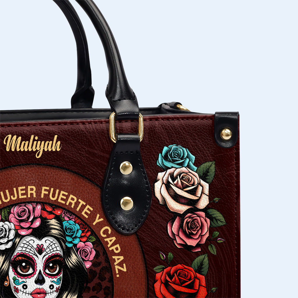 Mujer Fuerte - Personalisierte Lederhandtasche - MX24