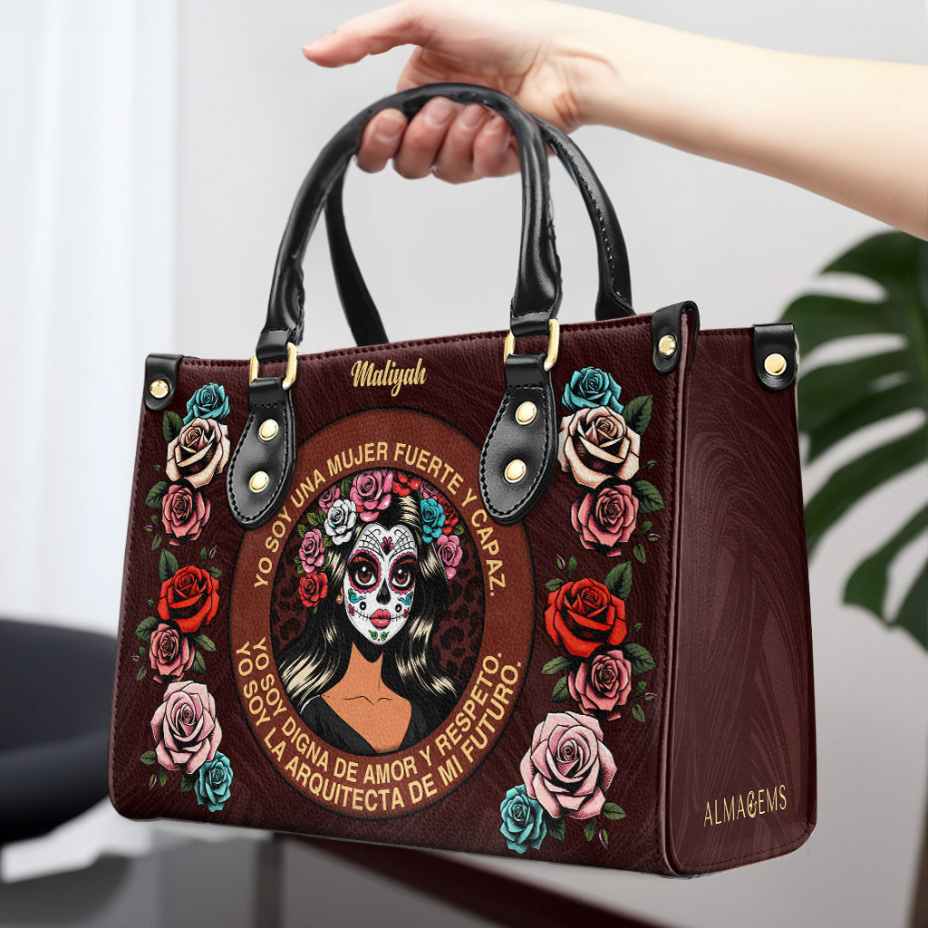 Mujer Fuerte - Personalisierte Lederhandtasche - MX24