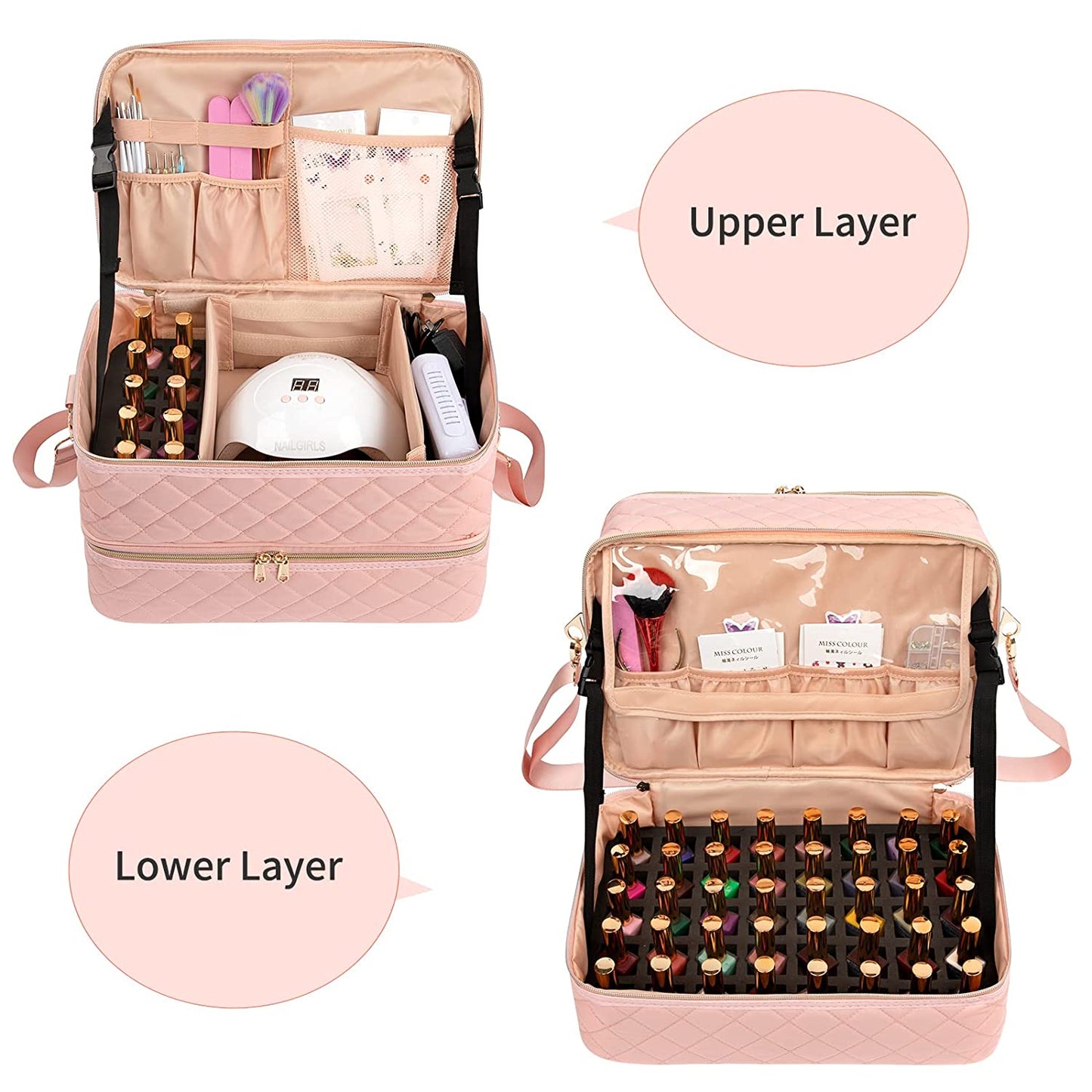 Maniküre-Set, Make-up-Etui, Rosa