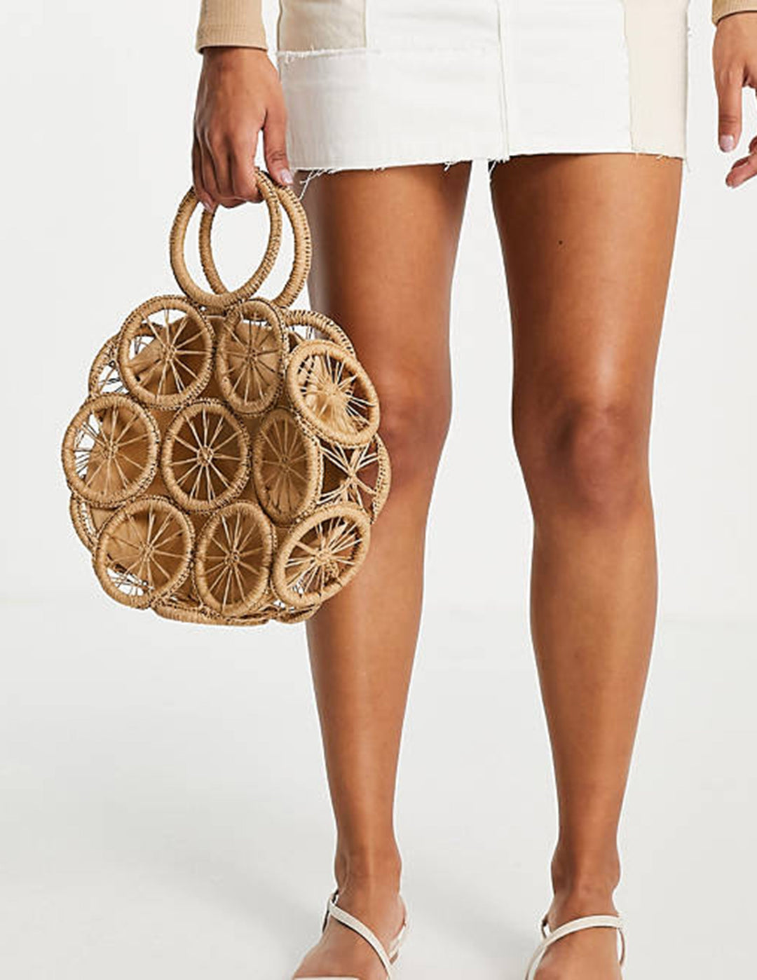 Sunshine – Geflochtene Stroh-Grifftasche