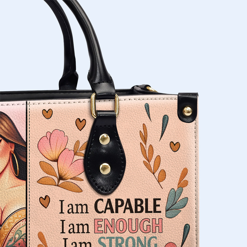 Ich bin fähig - personalisierte benutzerdefinierte Lederhandtasche - PG01