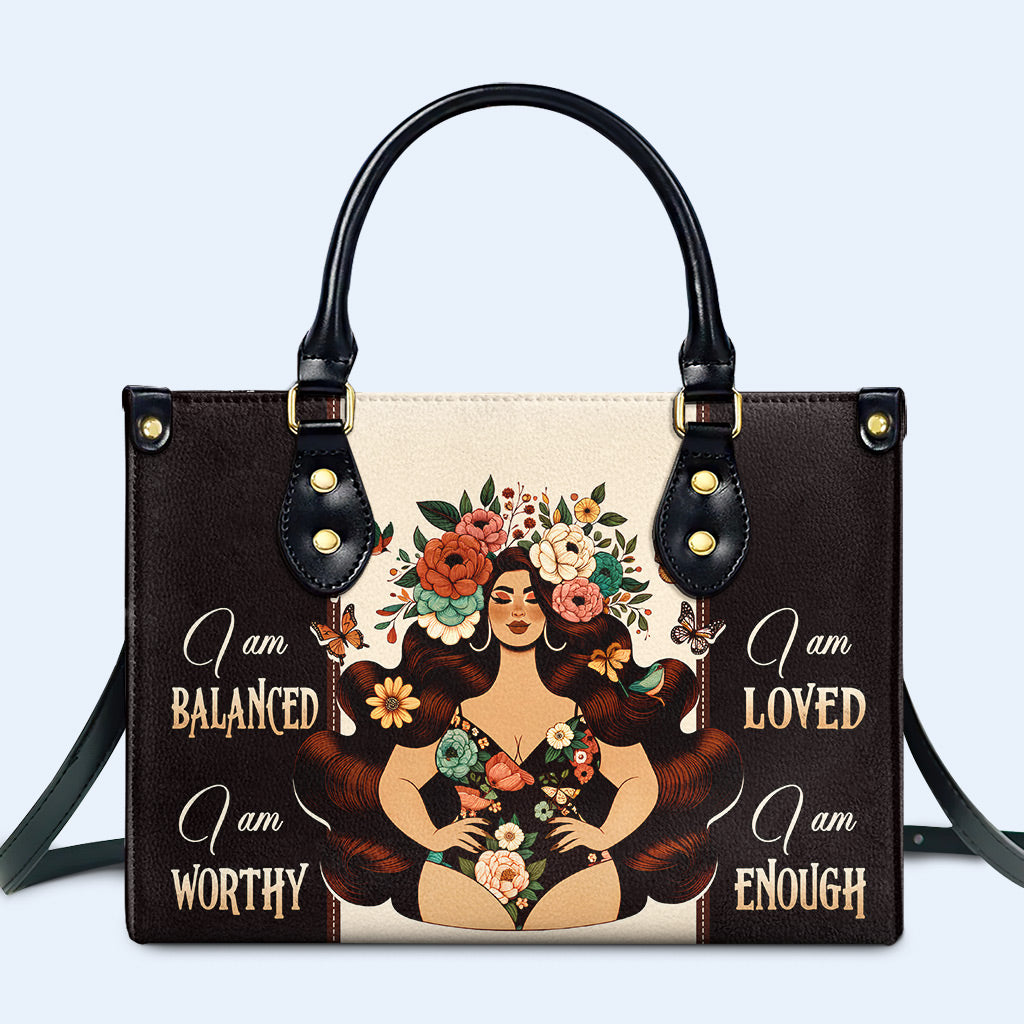 Ich bin ausgeglichen - Personalisierte Lederhandtasche - PG07
