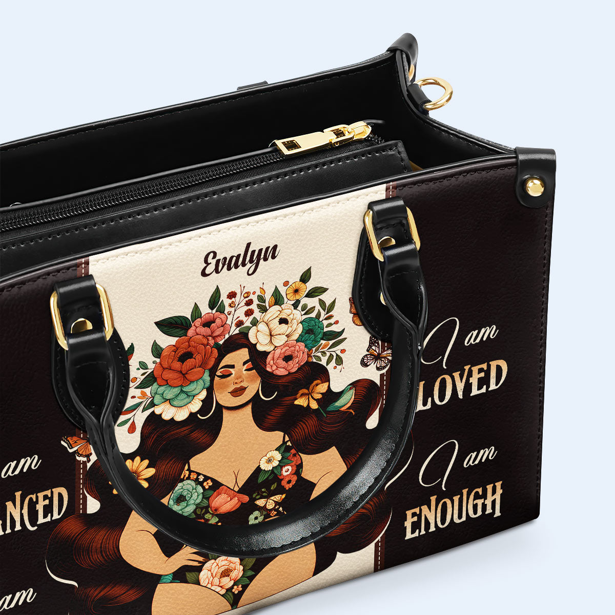 Ich bin ausgeglichen - Personalisierte Lederhandtasche - PG07