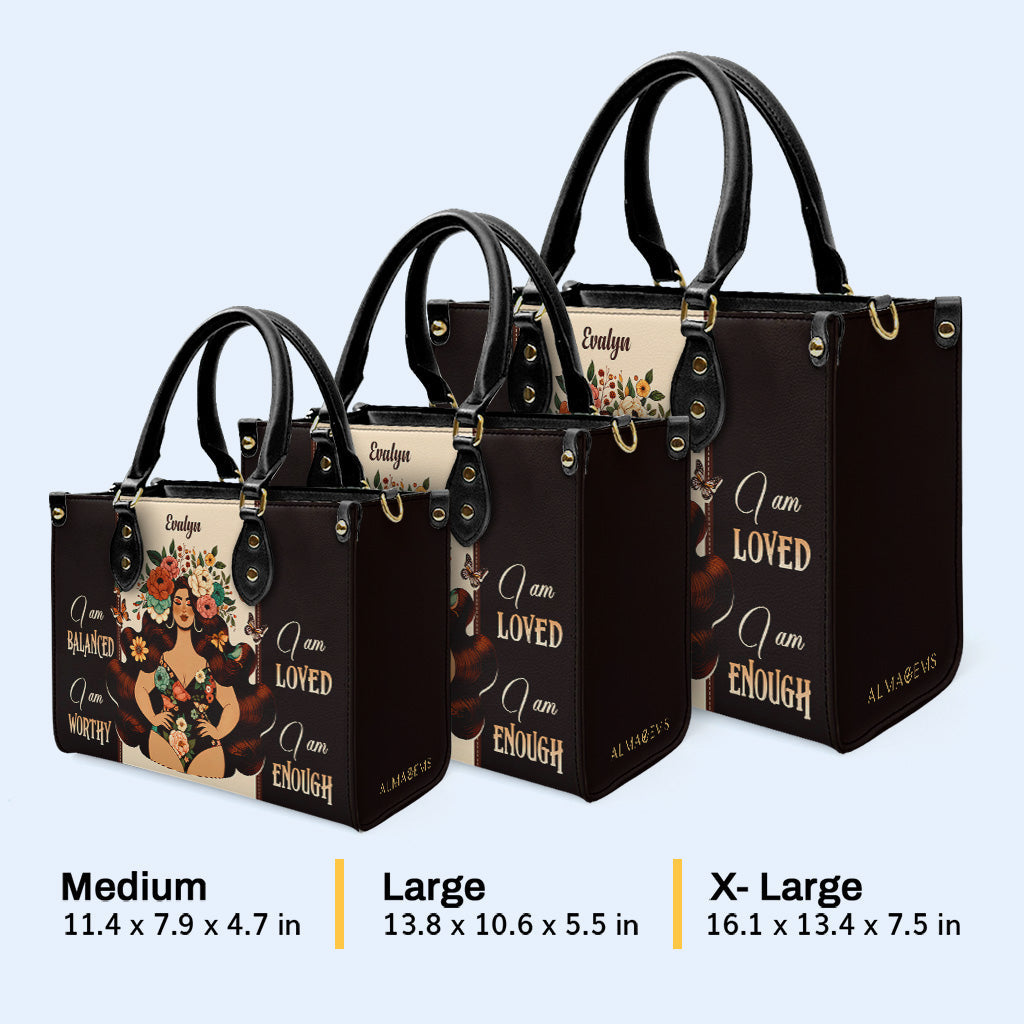 Ich bin ausgeglichen - Personalisierte Lederhandtasche - PG07