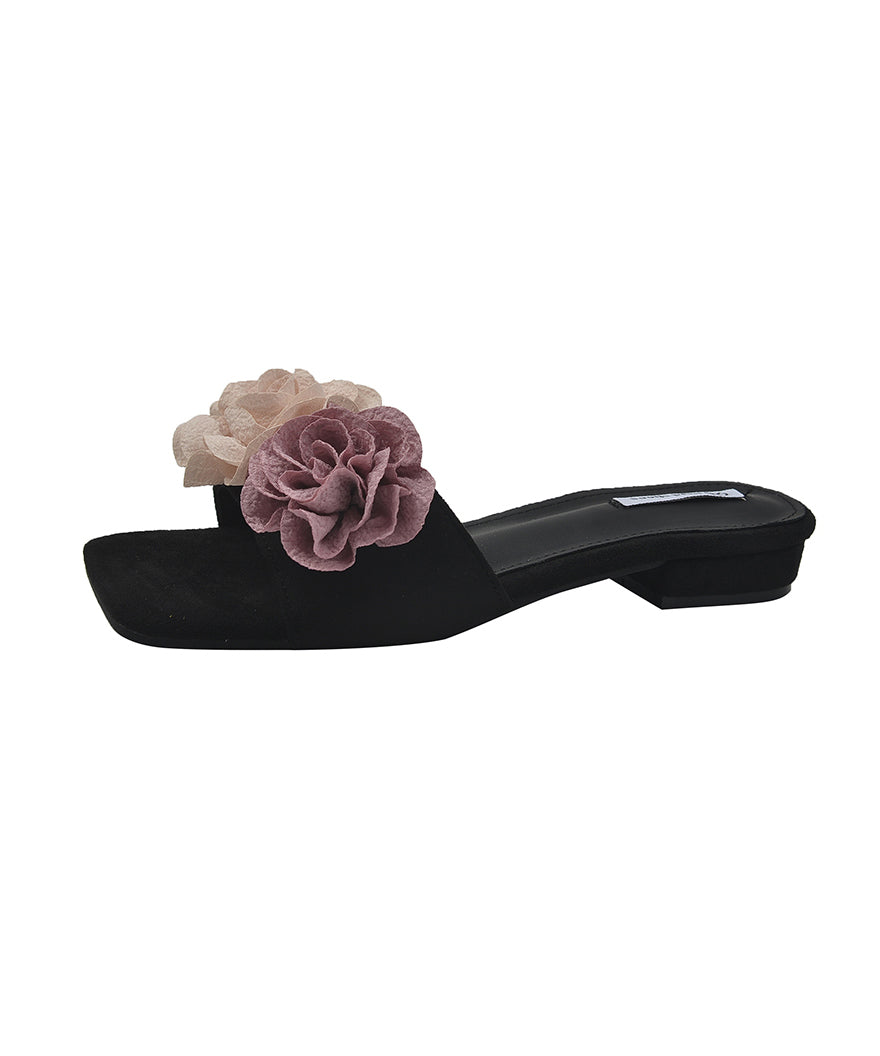 Rosa Mode Blumen Splicing Slide Sandalen Peep Toe